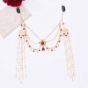 F-1094 Red Crystal Beads Long Tassels Chinese Bridal Hair Accessories Zircon Headwear Women's Party Jewelry Gifts