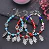 B-1268 Bohemian Ethnic Colorful Acrylic Bead Palm Pendant Bracelet
