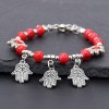 B-1268 Bohemian Ethnic Colorful Acrylic Bead Palm Pendant Bracelet