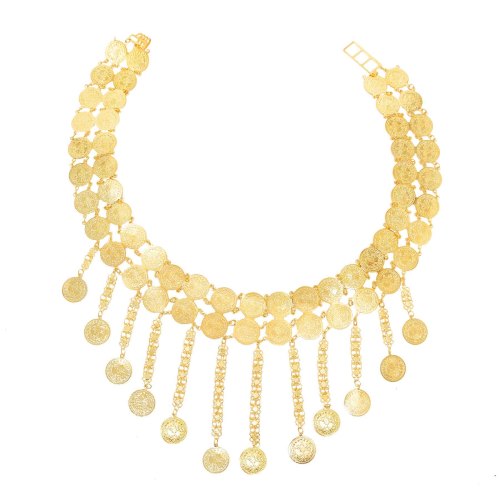 N-8120 Bilayer Coin Women Body Jewelry Charms Golden Tassel Bohemian Ethnic Belly Chains