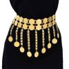 N-8120 Bilayer Coin Women Body Jewelry Charms Golden Tassel Bohemian Ethnic Belly Chains