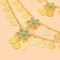 N-8124 3-Layer Gold Coin Tassel Green Turquoise Flower Waist Chain Necklace Accessories