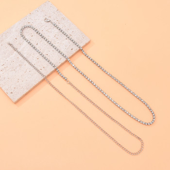 N-8123 Simple Women Silver Body Jewelry Pendant Rhinestone Waist Chains for Women Girls Beach Accessories