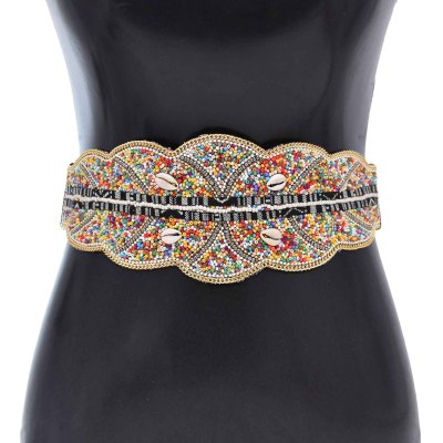 N-8125 Beads Women Belt Handmade Bohemian Ethnic Statement Body Jewelry