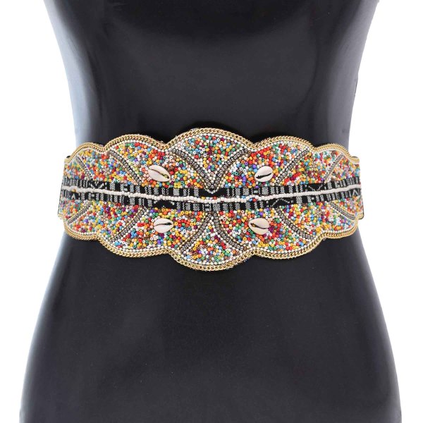 N-8125 Beads Women Belt Handmade Bohemian Ethnic Statement Body Jewelry