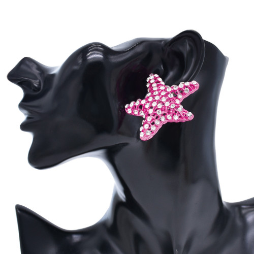 E-6606 European and American Fashion New Starfish Diamond Earrings Women's Party Jewelry Gifts