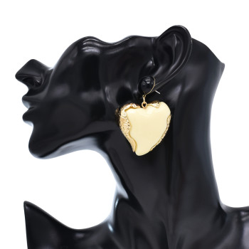 E-6607 Heart Shape Acrylic Gem Earrings Gold Dangle Earrings Summer Tourism Earrings Jewelry