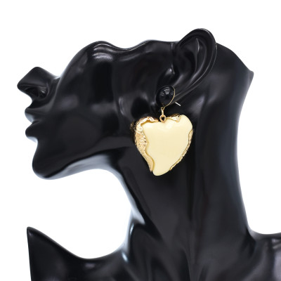 E-6607 Heart Shape Acrylic Gem Earrings Gold Dangle Earrings Summer Tourism Earrings Jewelry