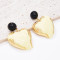 E-6607 Heart Shape Acrylic Gem Earrings Gold Dangle Earrings Summer Tourism Earrings Jewelry