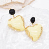 E-6607 Heart Shape Acrylic Gem Earrings Gold Dangle Earrings Summer Tourism Earrings Jewelry
