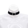 N-8126 Rhinestone Crystal Love Heart Black Elastic Band Choker Necklace