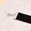 N-8126 Rhinestone Crystal Love Heart Black Elastic Band Choker Necklace