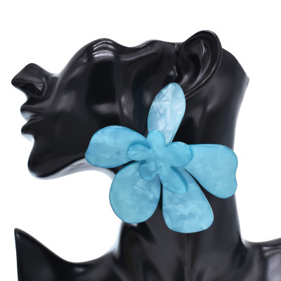 E-6366 Flower Earrings Double Layered Petal With Heart Huge Flower Dangle  Earring For Women Girls For Any Occasions