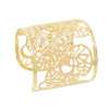 B-1270 Silver Women Bracelets Carved Hollow Flower Statement Open Arm Bracelets