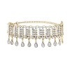 N-8127 Vintage Full Crystal Drip Tassel Choker Necklace for Women