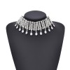 N-8127 Vintage Full Crystal Drip Tassel Choker Necklace for Women