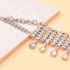 N-8127 Vintage Full Crystal Drip Tassel Choker Necklace for Women
