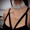 N-8127 Vintage Full Crystal Drip Tassel Choker Necklace for Women