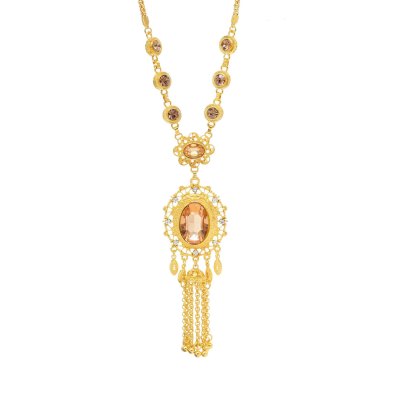 N-8129 Golden Tassel Women Necklace Pendant Charms Bohemian Ethnic Necklace