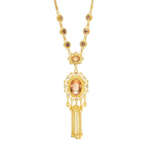 N-8129 Golden Tassel Women Necklace Pendant Charms Bohemian Ethnic Necklace