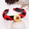 F-1096 Fashion Ethnic Tibetan style Colorful Cloth Gold Alloy Red Acrylic Hairband