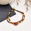 B-1199 Ethnic Bohemian Turquoises Acrylic Beads Rope Woven Handmade Bracelets for Women