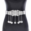 N-8142 Fashion Ethnic Silver Alloy Crystal Belly Chains For Women Party Gift Accessories
