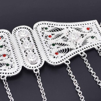 N-8142 Fashion Ethnic Silver Alloy Crystal Belly Chains For Women Party Gift Accessories
