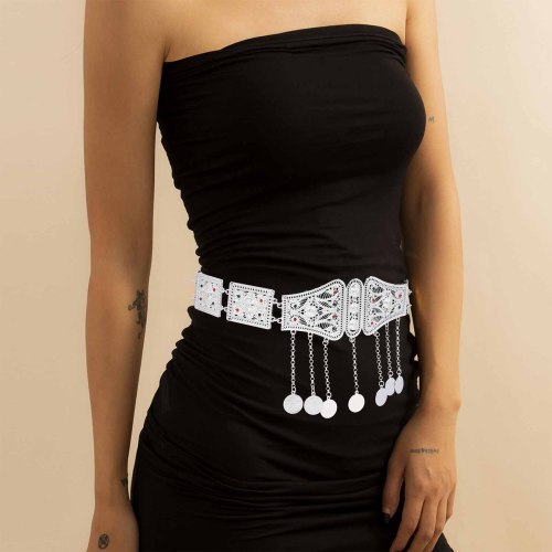 N-8142 Fashion Ethnic Silver Alloy Crystal Belly Chains For Women Party Gift Accessories