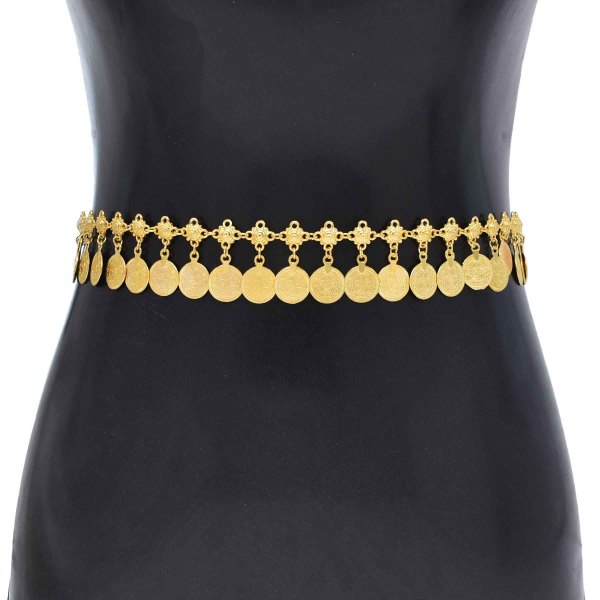 N-8143 Coin Tassel Women Body Jewelry Golden Bohemian Ethnic Belly Waist Chains