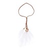 F-1098 White Feather Pendant Leather Headband for Women