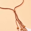 F-1098 White Feather Pendant Leather Headband for Women