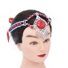 F-1101 Vintage Tibet Large Acrylic Gem Head Chains Hair Accessories