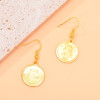E-6614 Bohemian Gold Coin Pendant Earrings Versatile Ornaments Women's Party Jewelry Gifts