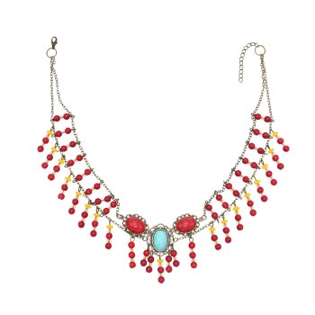 N-8147 Bead Women Necklaces Tibetan Ethnic Tassel Stone Statement Necklaces