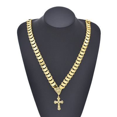 N-8150 Boho Ethnic Vintage Tassel Necklace Cross Pendant Chains Jewelry for Women Girls Birthday Gift