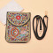 N-8148 New Palm Pattern Turquoise Rice Beads Short Handbag Women's Cosmetic Bag Girls Party Accessories