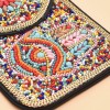 N-8148 New Palm Pattern Turquoise Rice Beads Short Handbag Women's Cosmetic Bag Girls Party Accessories