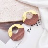 E-6616 Fashion Gold Alloy Wood Earrings Stud for Women Party Gift