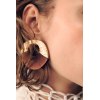 E-6616 Fashion Gold Alloy Wood Earrings Stud for Women Party Gift