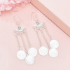 E-6615 Bohemian Diamond Metal Coin Pendant Earrings Versatile Ornaments Women's Party Jewelry Gifts