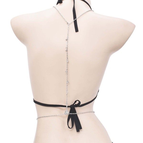N-8153 Fashion Silver Crystal Chains Women's Body Jewelry Sexy Waist Chain