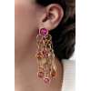 E-6590 Tassel Pendant Women Earrings Bohemian Ethnic Rhinestones Statement Drop Earrings
