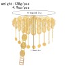 N-8155 Gold Hollow Long Chain Coin Tassel Metal Belt Body Chain