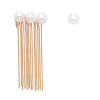 E-6618 Fashion Gold Drop Statement Earrings Pearl Long Tassel Bridal Wedding Earrings For Women Jewelry