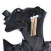 E-6618 Fashion Gold Drop Statement Earrings Pearl Long Tassel Bridal Wedding Earrings For Women Jewelry