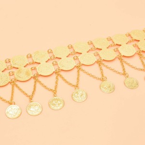 N-8159 Fashion Gold Coins Tassel Belt Charm Waist Belly Chains