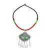 N-8162 Bohemian Colorful Bells Tassel Long Chain Heart Shaped Necklace Headwear Dual Use For Women Girls