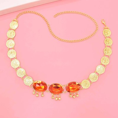 N-8165 Fashion Gold Alloy Blue Red Purple Crystal Body Waist Chains