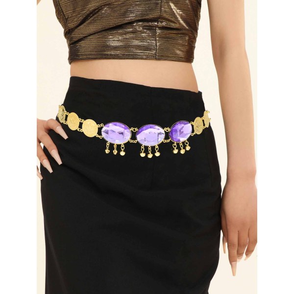 N-8165 Fashion Gold Alloy Blue Red Purple Crystal Body Waist Chains